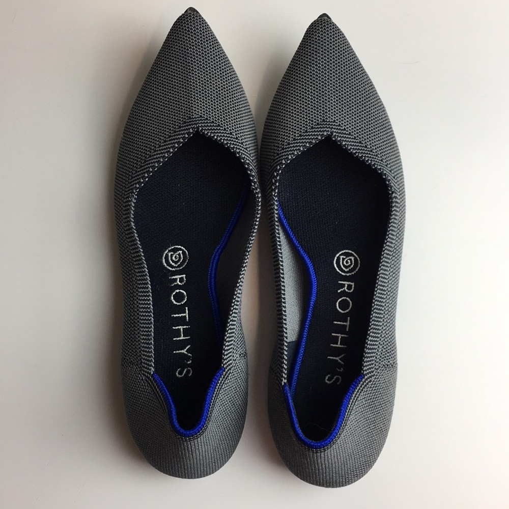 Rothy’s The Point Cloud Gray Birdseye Flats